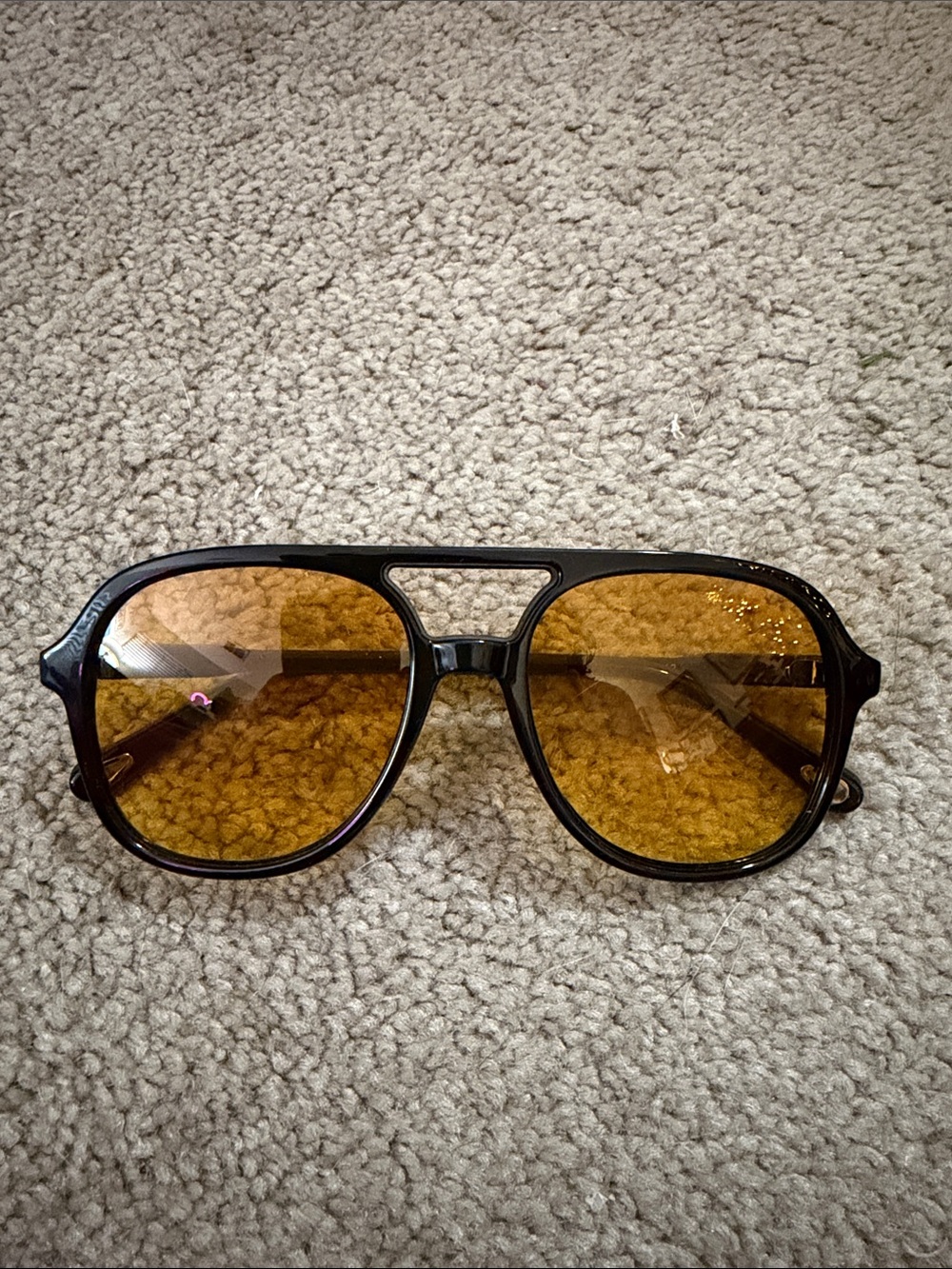 Women's Black Frame Sunglasses with Amber Lenses
